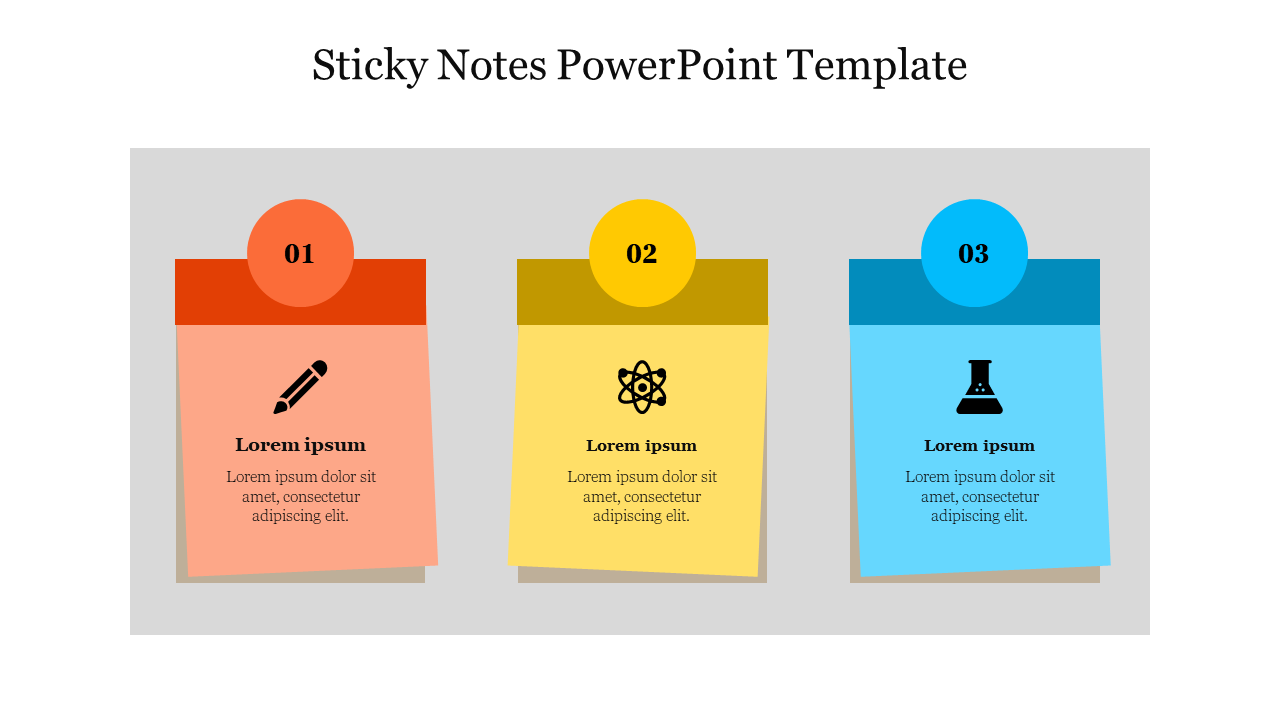 Try Sticky Notes PowerPoint Template Free Presentation Slide
